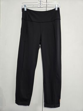 Lucy Black High Rise Cropped Leggings Side Zip Athletic Yoga Pants‎ S/P